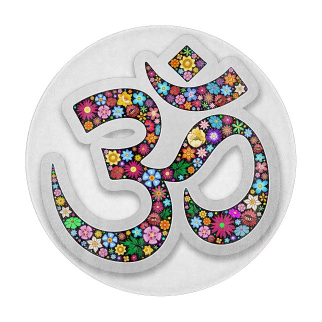 Namaste Floral Symbol Art Cutting Board (Front)