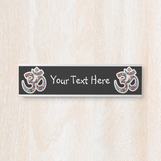 Namaste Floral Symbol Art Door Sign (Front)