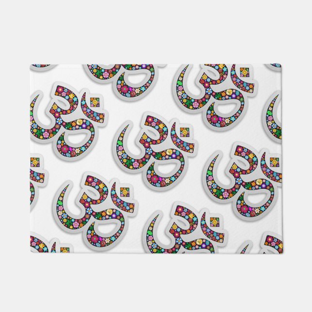 Namaste Floral Symbol Art Doormat (Front)