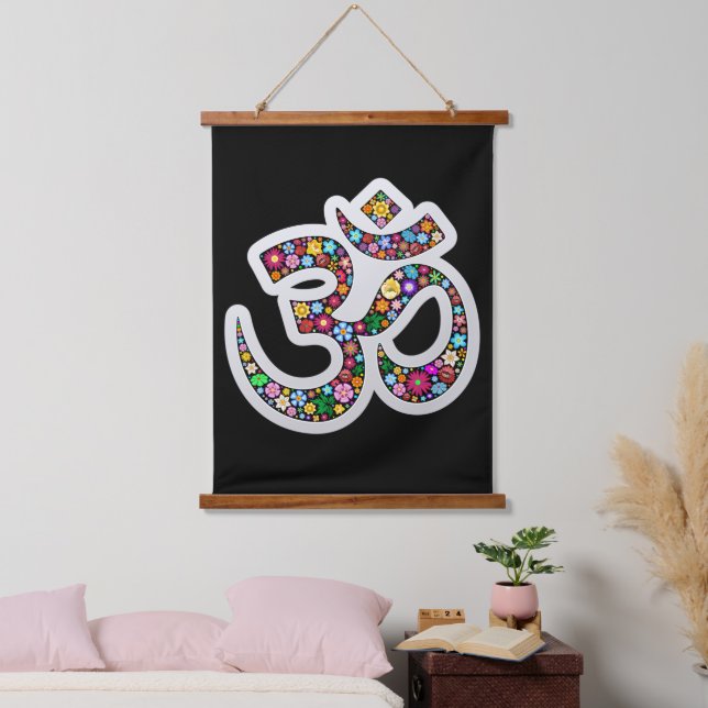 Namaste Floral Symbol Art Hanging Tapestry (Bedroom)