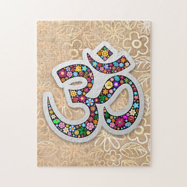 Namaste Floral Symbol Art Jigsaw Puzzle (Vertical)