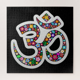 Namaste Floral Symbol Art Jigsaw Puzzle