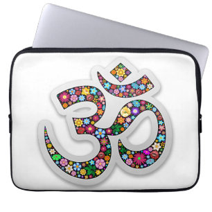Namaste Floral Symbol Art Laptop Sleeve