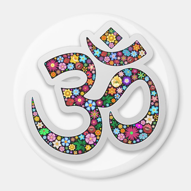 Namaste Floral Symbol Art Magnet (Front)