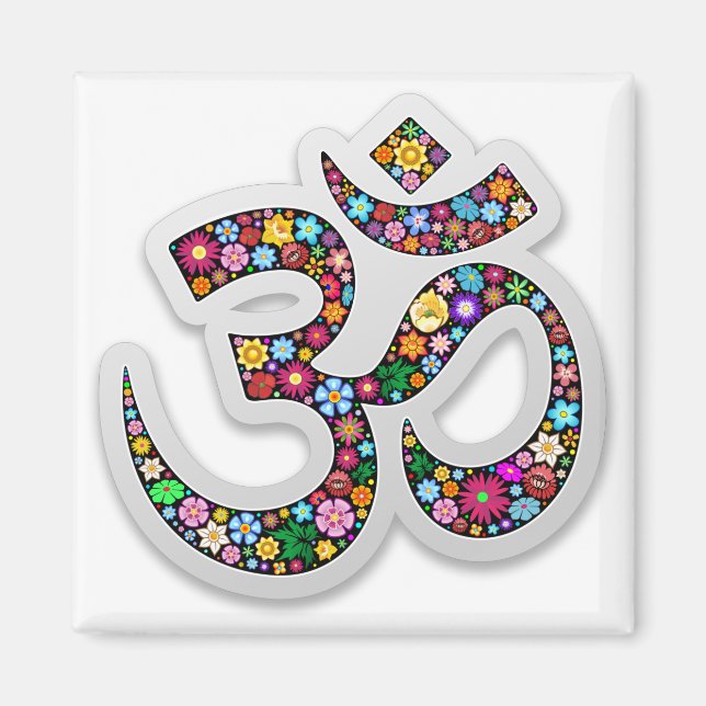 Namaste Floral Symbol Art Magnet (Front)