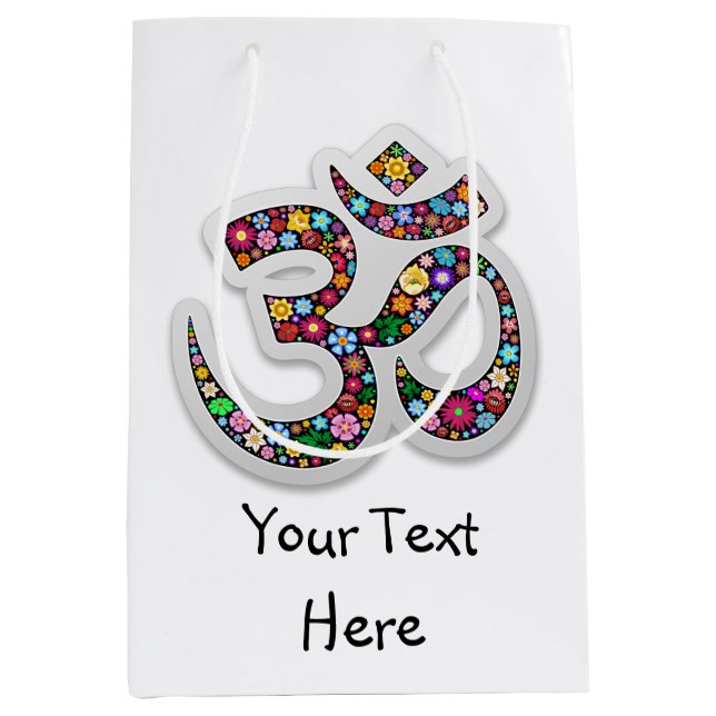 Namaste Floral Symbol Art Medium Gift Bag (Front)