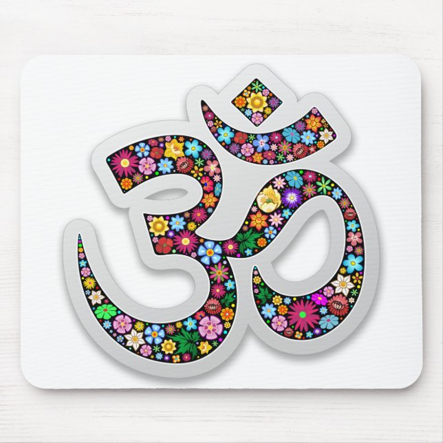 Namaste Floral Symbol Art Mouse Pad (Front)