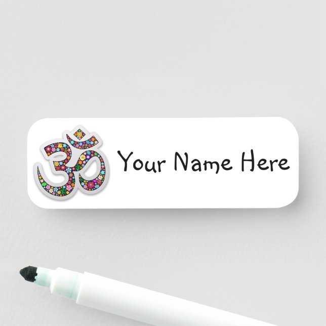Namaste Floral Symbol Art Name Tag (In Situ)