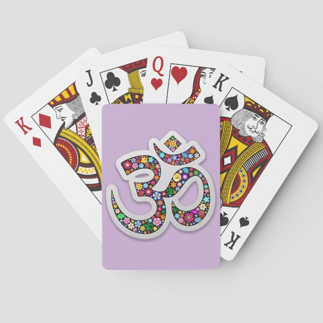Namaste Floral Symbol Art Playing Cards (Back)