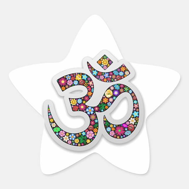 Namaste Floral Symbol Art Star Sticker (Front)