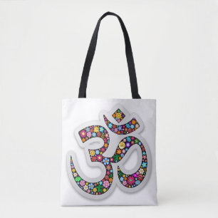 Namaste Floral Symbol Art Tote Bag