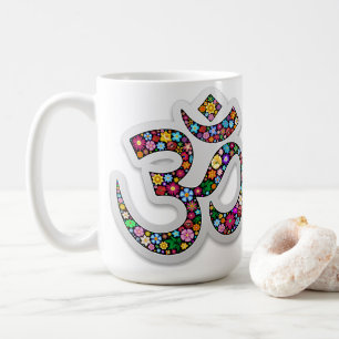 Namaste Floral Yoga Symbol Coffee Mug