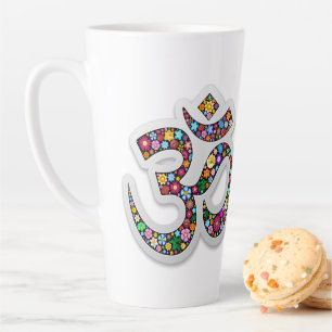 Namaste Floral Yoga Symbol Latte Mug