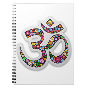 Namaste Floral Yoga Symbol Notebook