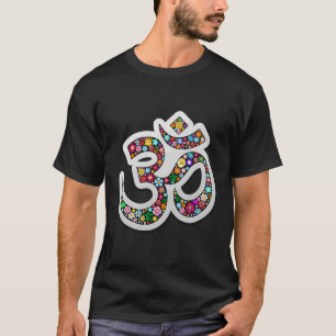 Namaste Floral Yoga Symbol T-Shirt