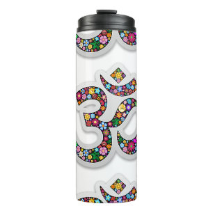 Namaste Floral Yoga Symbol  Thermal Tumbler