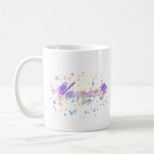 Namaste for Yoga Watercolor Pink Mauve Yellow Blue Coffee Mug