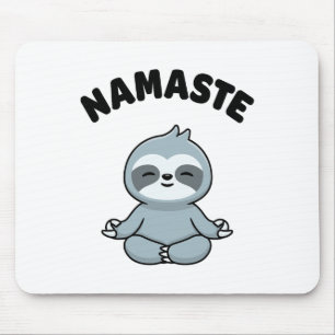Namaste Funny Cute Sloth Kawaii Yoga Sloth Stress Mouse Pad