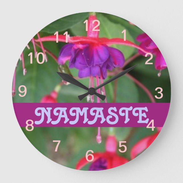 NAMASTE fuschia clock (Front)