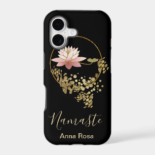 *~* Namaste Girly Lotus Gold Glitter Zen Black
