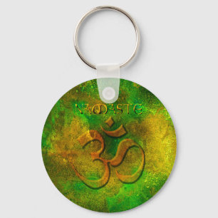 Namaste Green Gold Key Chain