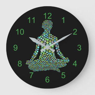Namaste Half Lotue Yoga Pose Personalised Large Clock