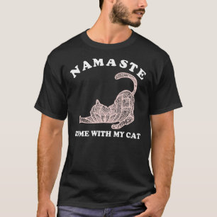 Namaste Home With My Cat Yoga For Women T-Shirt