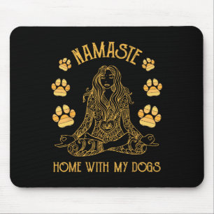 Namaste Home With My Dog Funny Yoga  Mouse Pad