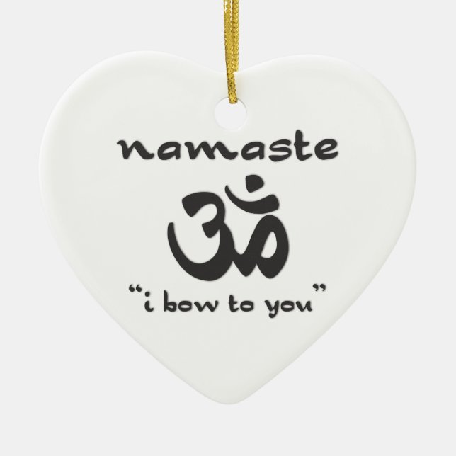 Namaste - I Bow To You Ceramic Tree Decoration (Front)