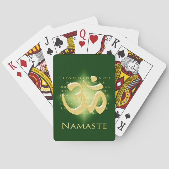 Namaste - I bow to you (in green) Playing Cards (Back)