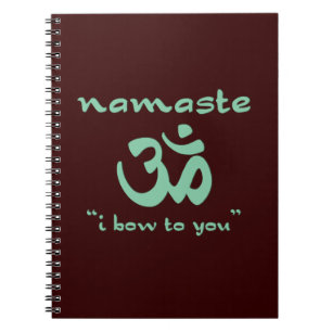 Namaste - I bow to you (in green) Spiral Notebook
