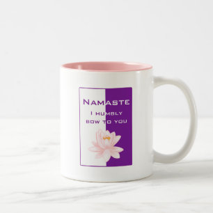 Namaste - I humbly bow to you (purple) Two-Tone Coffee Mug