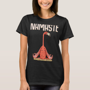 Namaste I Love Yoga Flamingo Meditation Lotus Pose T-Shirt