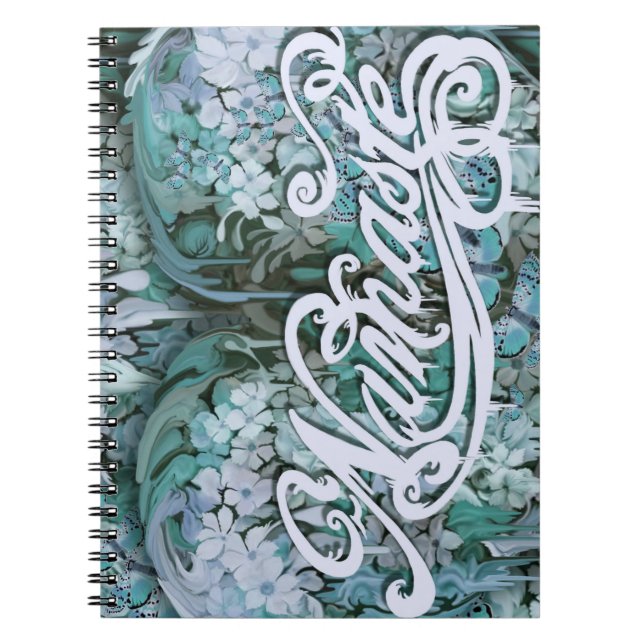 Namaste in Blue Spiral Notebook (Front)