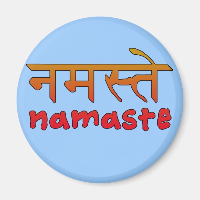 Namaste in English and Hindi Script Magnet (Front)