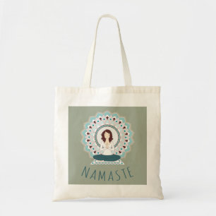 Namaste in Lotus Pose - Yoga Asana Woman Tote bag