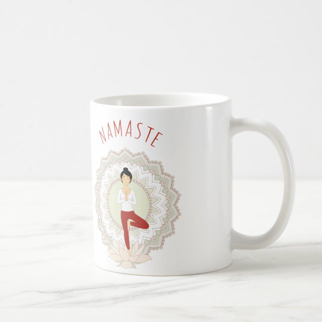 Namaste in Tree Pose - Yoga Asana mug (Right)