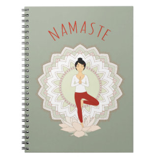 Namaste in Tree Pose - Yoga Asana notebook