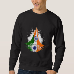 Namaste Indian Welcome Posture in Flag Colours Sweatshirt
