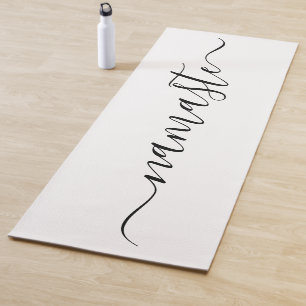 Namaste Initials Personalised Black White Yoga Mat