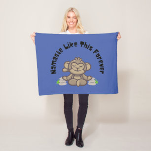 Namaste Like This Forever - Funny Monkey Yoga Pun  Fleece Blanket