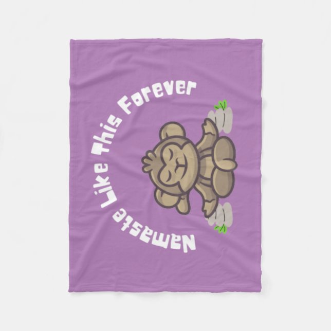 Namaste Like This Forever - Funny Monkey Yoga Pun  Fleece Blanket (Front)