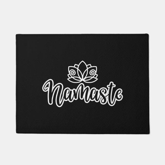 Namaste Lotus Design For Yoga Enthusiasts Doormat (Front)