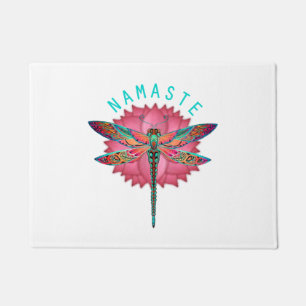 Namaste Lotus Dragonfly Yoga Doormat