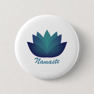 Namaste Lotus Flower 6 Cm Round Badge