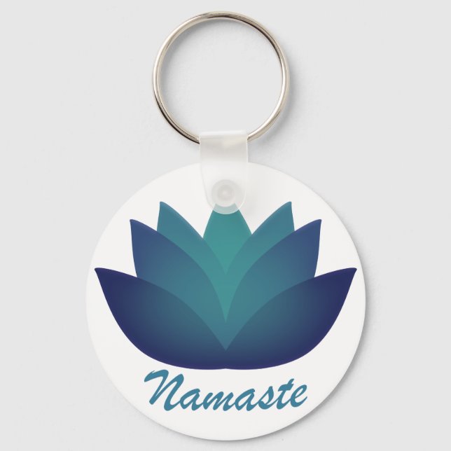 Namaste Lotus Flower Key Ring (Front)