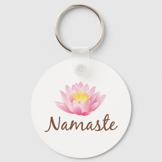 Namaste Lotus Flower Yoga Key Ring (Front)