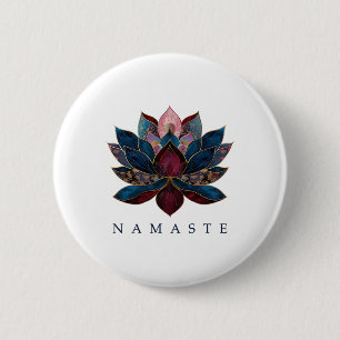 Namaste Lotus Flower Zen Buddhism Yogi Buddhist Bu 6 Cm Round Badge