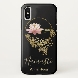 *~* Namaste Lotus Gold Glitter Zen Black Girly Case-Mate iPhone Case