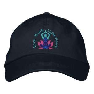 Namaste Lotus Om Yoga Pose Embroidered Hat